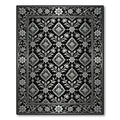 Classic Black Silver Floral Medallion Rug