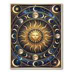 Celestial Golden Sun and Moon Tarot Rug