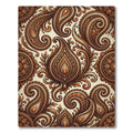Golden Brown Paisley Floral Detail Rug