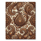 Golden Brown Paisley Floral Detail Rug