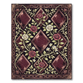 Elegant Crimson Rose Diamond Botanical Rug