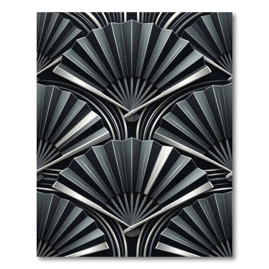 Art Deco Fan Monochrome Geometric Rug