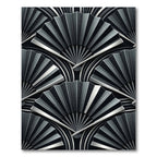 Art Deco Fan Monochrome Geometric Rug