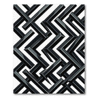 Monochrome Interlocking Rectangular Maze Rug