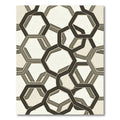 Monochromatic Geometric Interlocking Hexagons Rug
