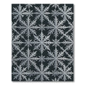 Minimalist White Winter Snowflake Geometric Rug