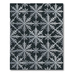 Minimalist White Winter Snowflake Geometric Rug