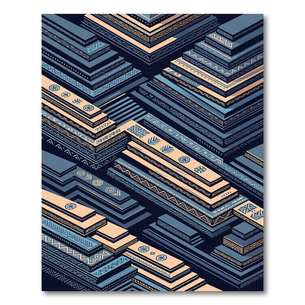 Native Geometric Terraced Steps Rug
