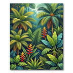 Vibrant Jungle Foliage Tropical Bird of Paradise Rug