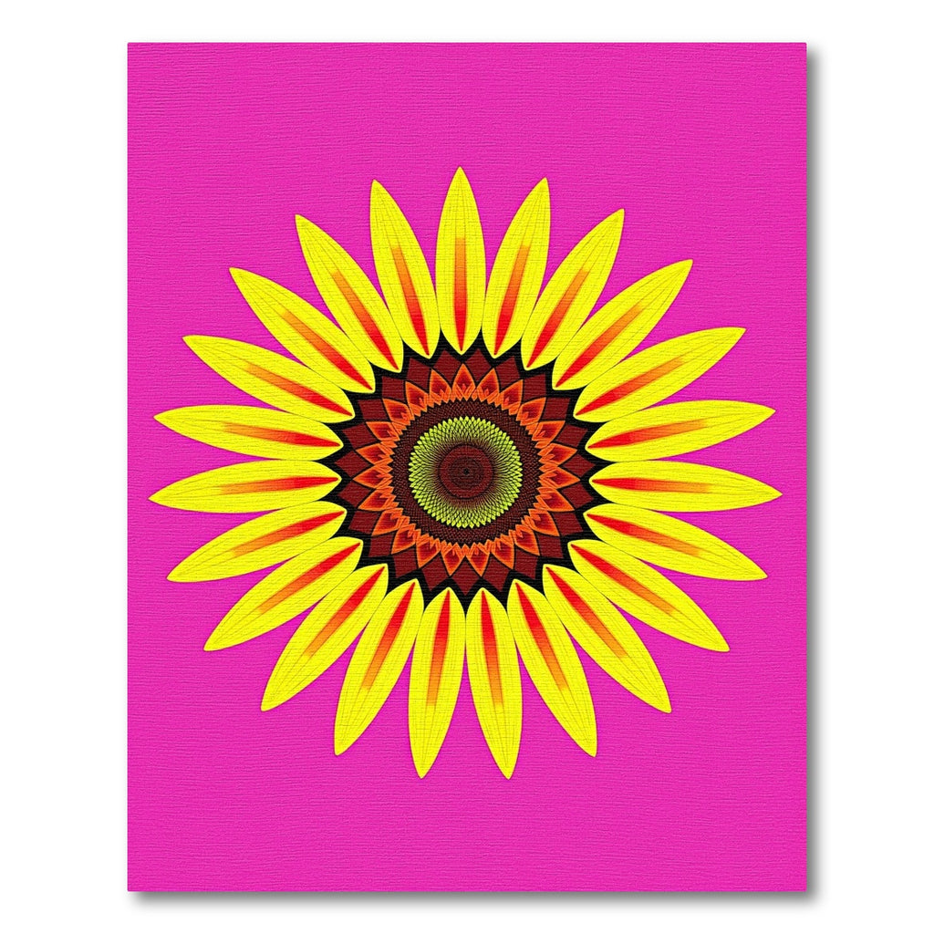 Vibrant Yellow Sunflower Mandala Rug