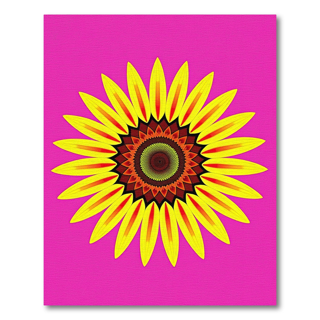 Vibrant Yellow Sunflower Mandala Rug