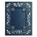 Blue Oak Leaf Vine Rectangular Rug