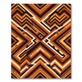 Abstract Amber Geometric Step Zigzag Rug