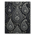 Classic Gray Paisley Floral Embossed Rug