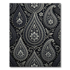 Classic Gray Paisley Floral Embossed Rug