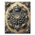 Gray Chrysanthemum Crown Medallion Rug