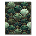 Deep Green Art Deco Fan Rug