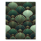 Deep Green Art Deco Fan Rug
