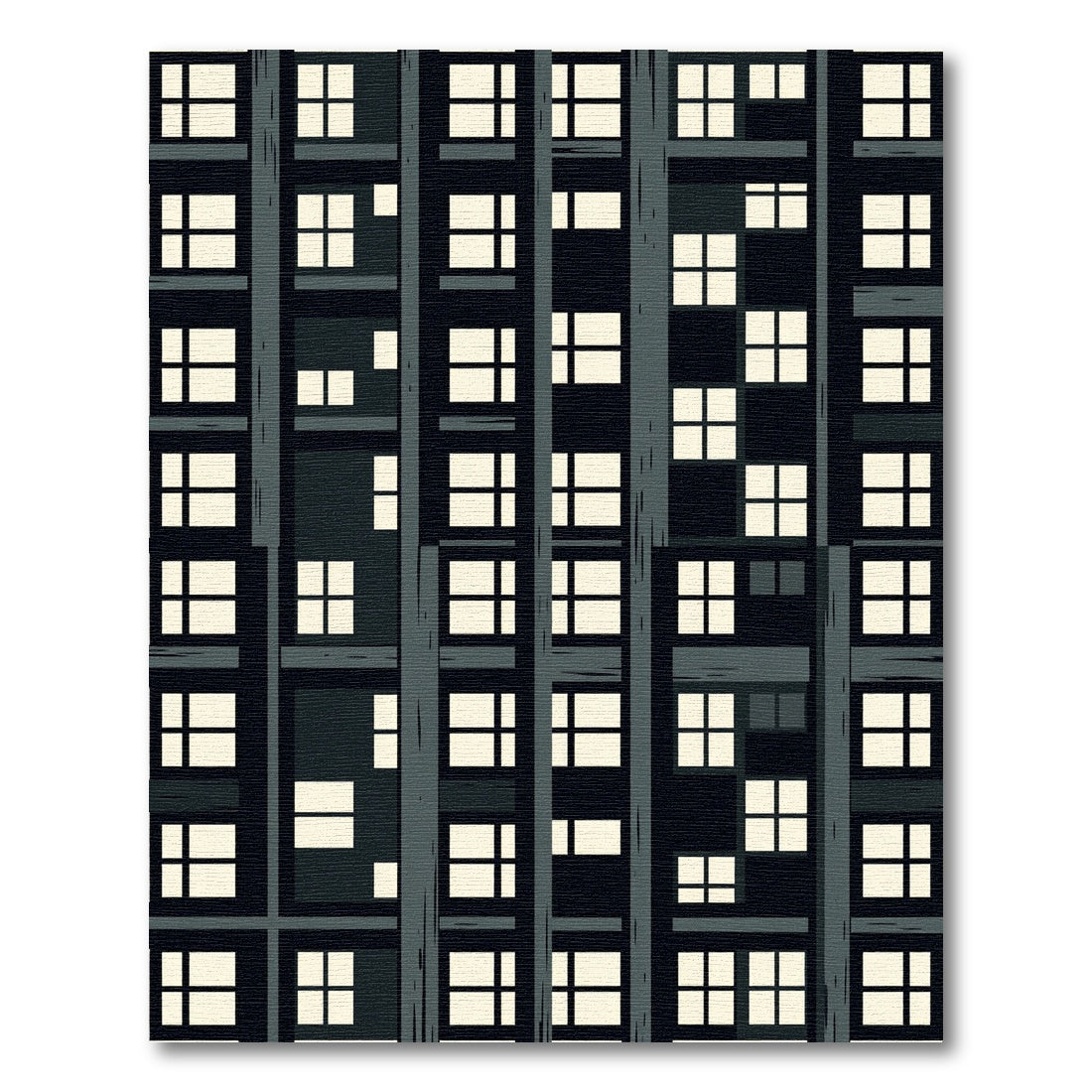 Modern Gray Grid Apartment Vista Rug