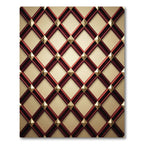 Crimson Gold Diamond Lattice Rug