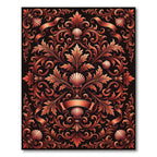 Copper Floral Scroll Shell Ornament Rug