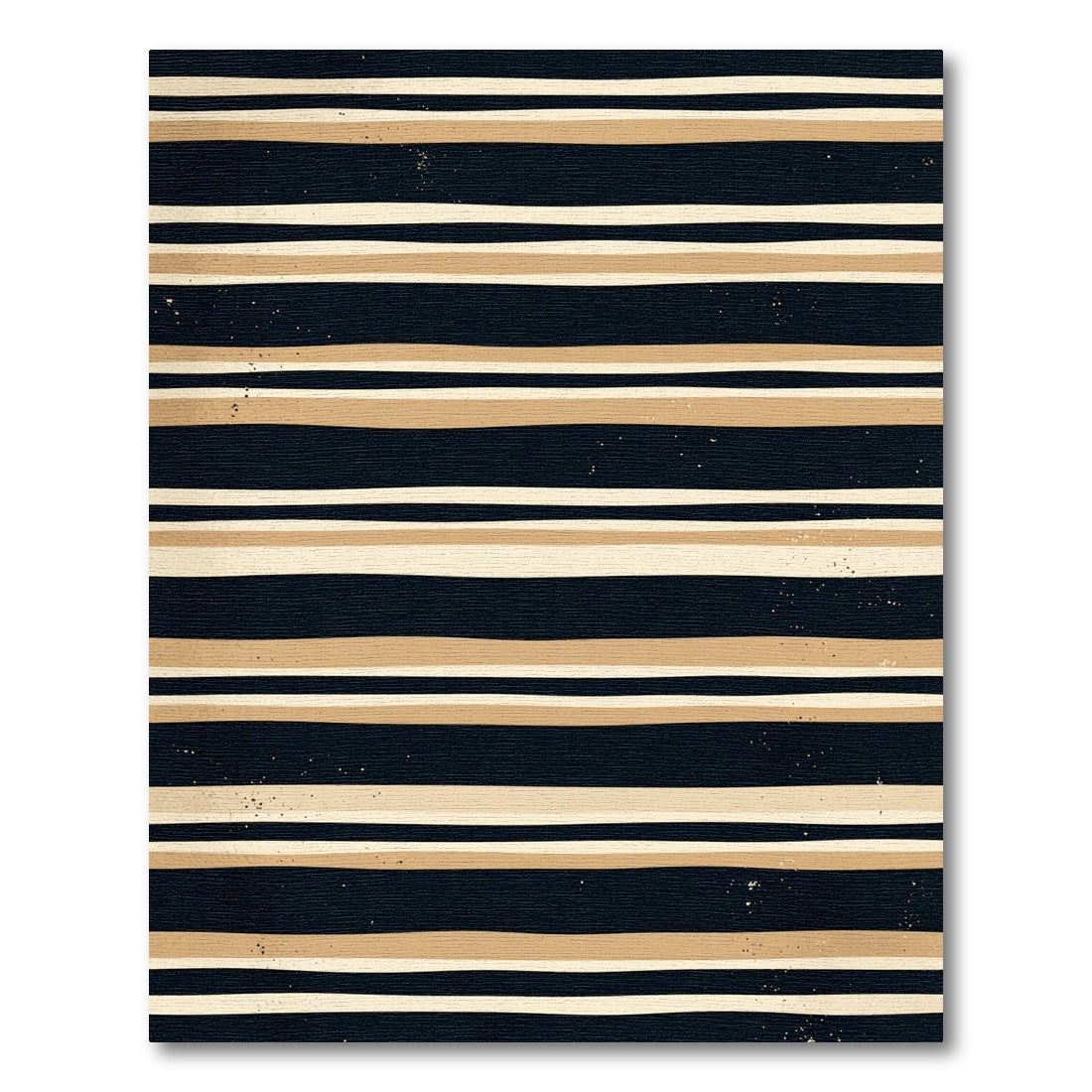 Modern Black Gold Striped Abstraction Rug