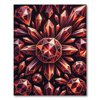 Radiant Red Crystal Geometric Burst Rug