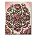 Vintage Pink Chrysanthemum Floral Mandala Rug