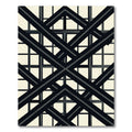 Bold Black Intersecting Lines Rug