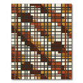 Mid-century Modern Ochre Grid Earthy Rug