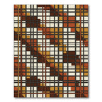 Mid-century Modern Ochre Grid Earthy Rug