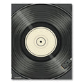 Minimalist Monochrome Vinyl Record Illustration Rug