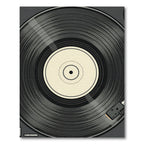 Minimalist Monochrome Vinyl Record Illustration Rug