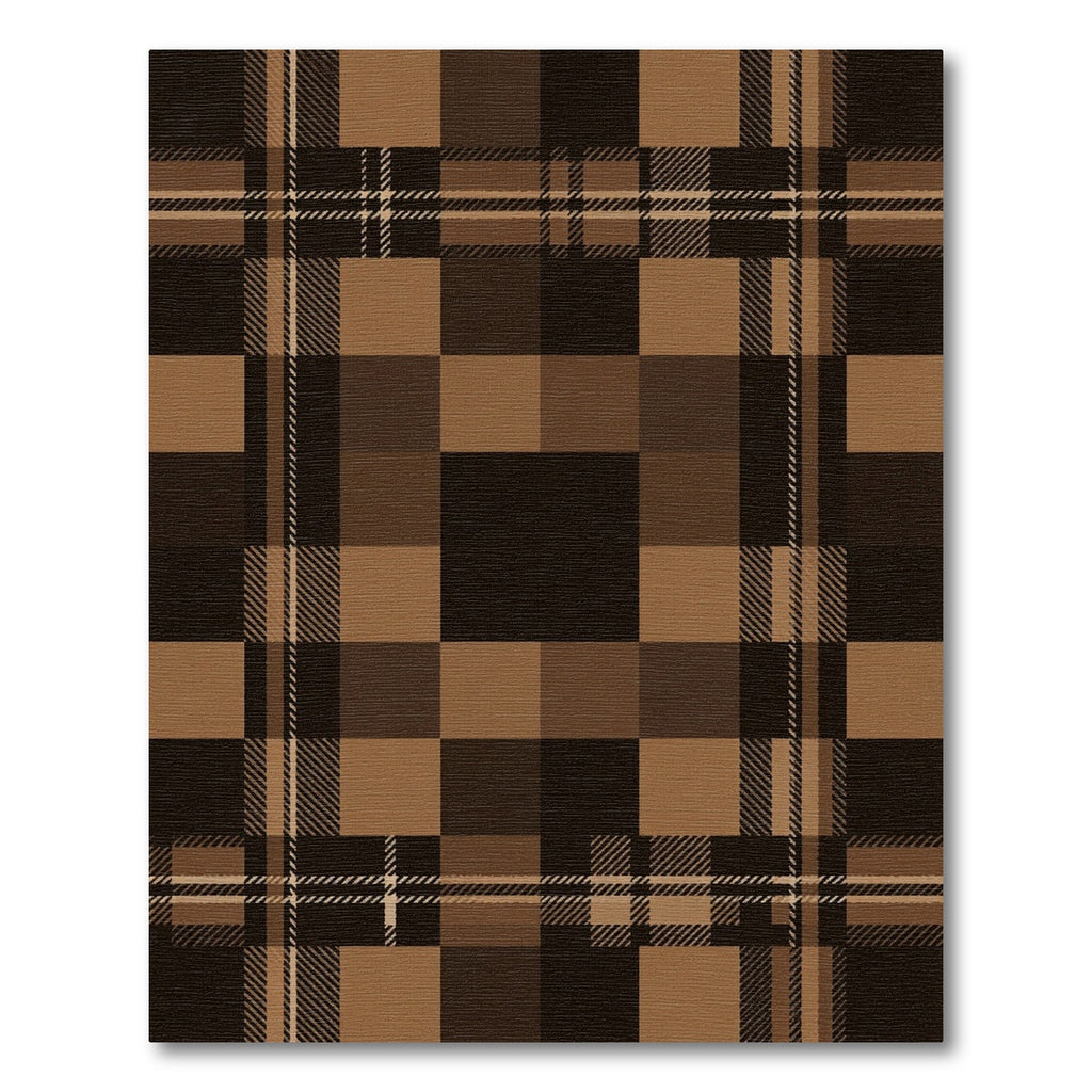 Classic Brown Plaid Tartan Checkered Rug