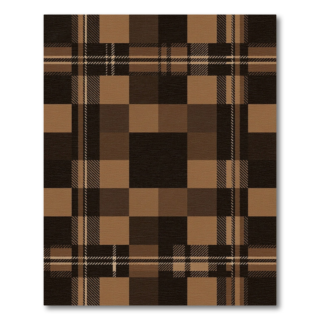 Classic Brown Plaid Tartan Checkered Rug