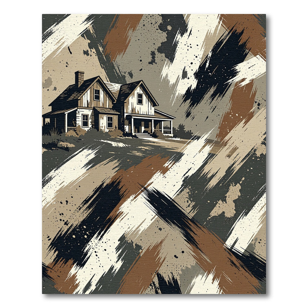 Rustic Farmhouse Grunge Abstract Strokes Rug
