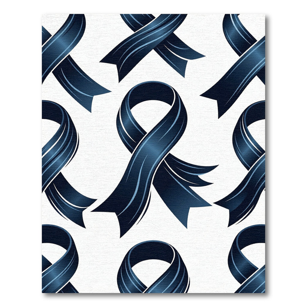 Elegant Navy Blue Ribbon Scroll Art Rug
