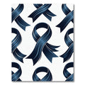 Elegant Navy Blue Ribbon Scroll Art Rug