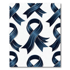 Elegant Navy Blue Ribbon Scroll Art Rug