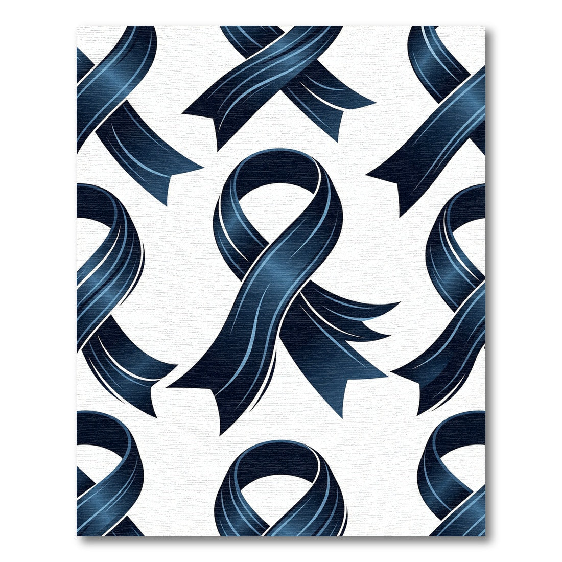 Elegant Navy Blue Ribbon Scroll Art Rug