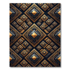 Golden Geometric Diamond Onyx Rug