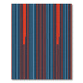 Bold Red Blue Vertical Stripe Rug