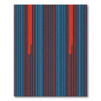 Bold Red Blue Vertical Stripe Rug