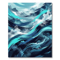 Dynamic Teal And Blue Ocean Swirls Rug