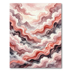 Crimson Cloudscape Watercolor Swirl Rug