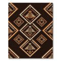 Ancient Brown Terracotta Pyramid Pattern Rug