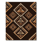 Ancient Brown Terracotta Pyramid Pattern Rug
