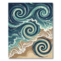 Swirling Ocean Tide Abstract Wave Rug