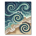 Swirling Ocean Tide Abstract Wave Rug