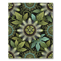 Lush Green Passion Flower Medallion Rug